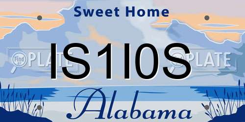 IS1I0S Alabama License Plate