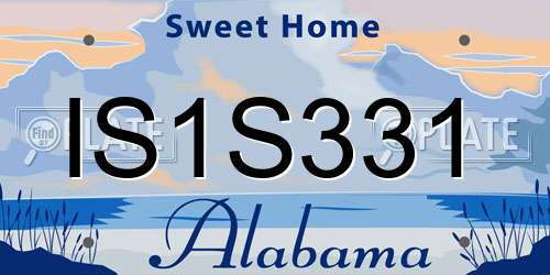 IS1S331 Alabama License Plate