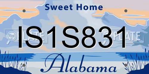 IS1S831 Alabama License Plate