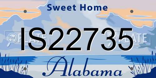 IS22735 Alabama License Plate
