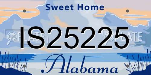 IS25225 Alabama License Plate