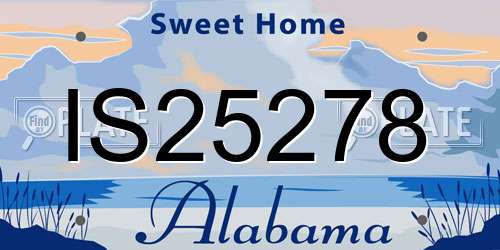 IS25278 Alabama License Plate
