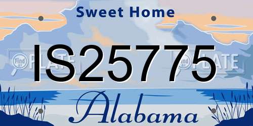 IS25775 Alabama License Plate