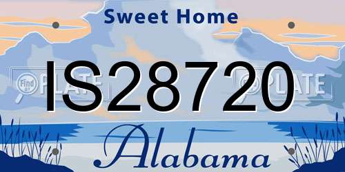 IS28720 Alabama License Plate