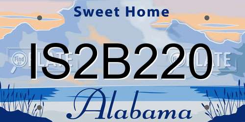 IS2B220 Alabama License Plate