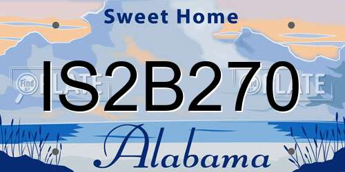 IS2B270 Alabama License Plate