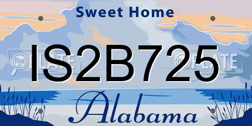 IS2B725 Alabama License Plate