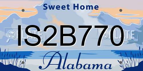 IS2B770 Alabama License Plate