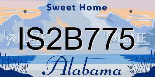 IS2B775 Alabama License Plate