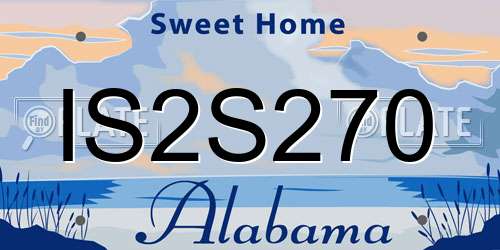 IS2S270 Alabama License Plate