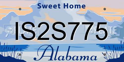 IS2S775 Alabama License Plate
