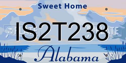 IS2T238 Alabama License Plate