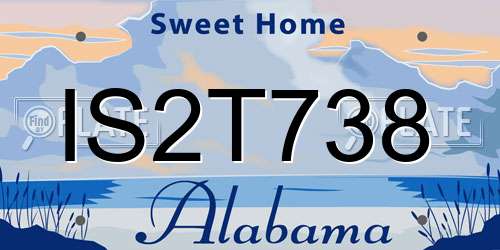 IS2T738 Alabama License Plate
