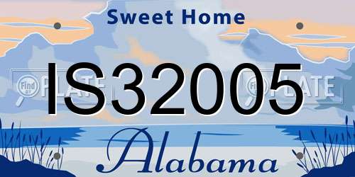 IS32005 Alabama License Plate