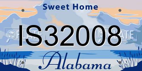 IS32008 Alabama License Plate