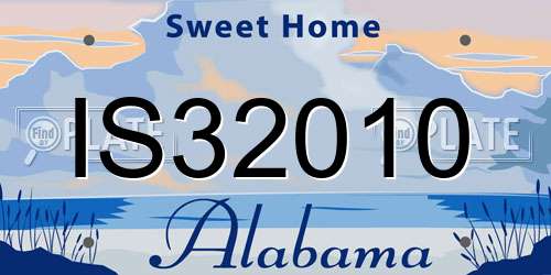 IS32010 Alabama License Plate