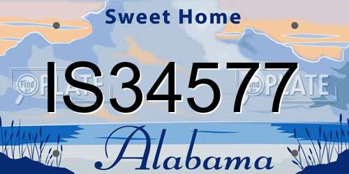 IS34577 Alabama License Plate