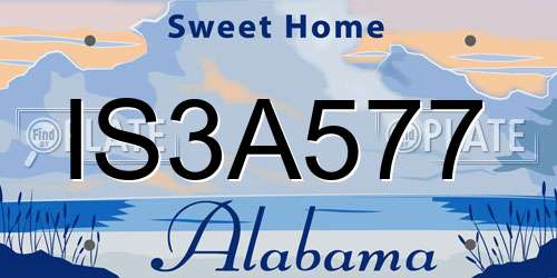 IS3A577 Alabama License Plate