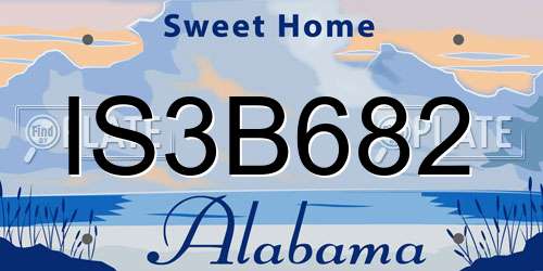IS3B682 Alabama License Plate