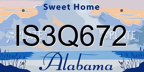 IS3Q672 Alabama License Plate