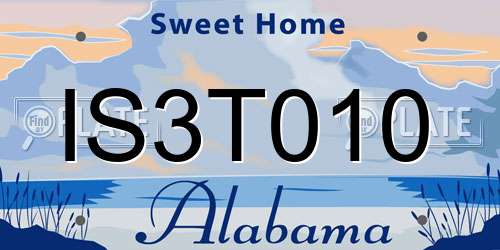 IS3T010 Alabama License Plate