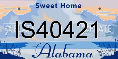 IS40421 Alabama License Plate