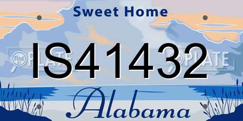 IS41432 Alabama License Plate