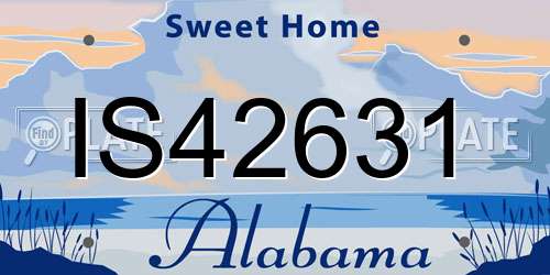 IS42631 Alabama License Plate
