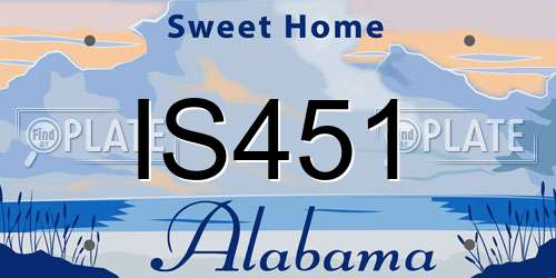 IS451 Alabama License Plate