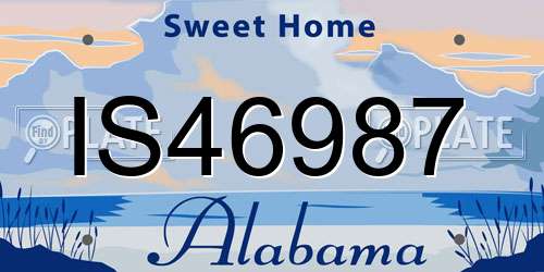 IS46987 Alabama License Plate