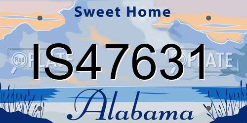 IS47631 Alabama License Plate