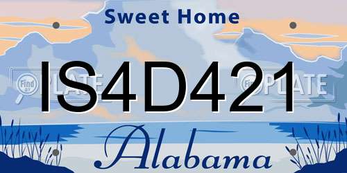 IS4D421 Alabama License Plate