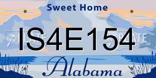 IS4E154 Alabama License Plate