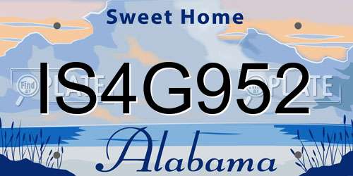 IS4G952 Alabama License Plate