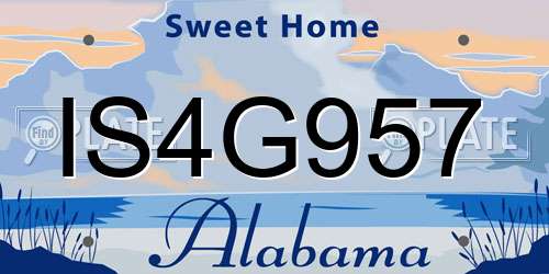 IS4G957 Alabama License Plate