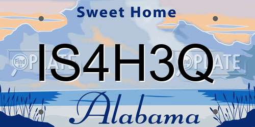 IS4H3Q Alabama License Plate
