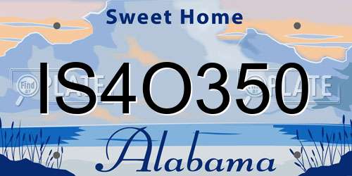 IS4O350 Alabama License Plate