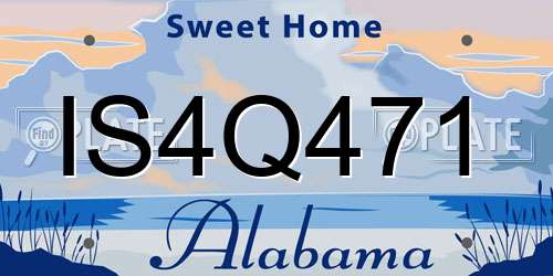 IS4Q471 Alabama License Plate