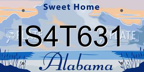 IS4T631 Alabama License Plate