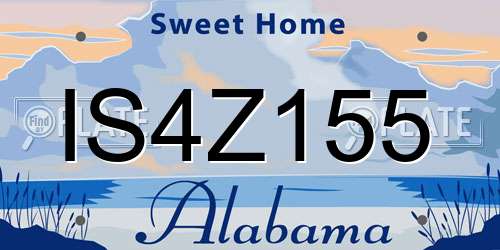 IS4Z155 Alabama License Plate