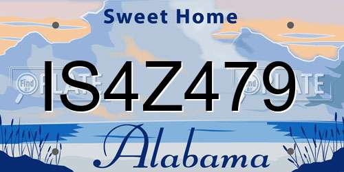 IS4Z479 Alabama License Plate