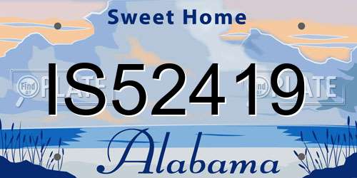 IS52419 Alabama License Plate