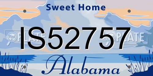 IS52757 Alabama License Plate
