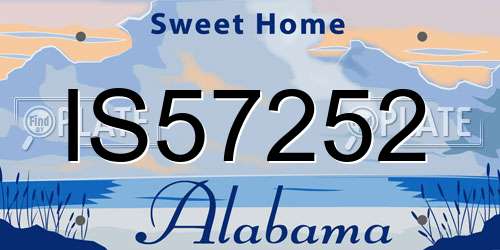 IS57252 Alabama License Plate