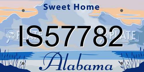 IS57782 Alabama License Plate
