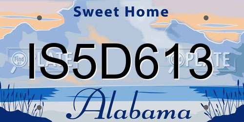 IS5D613 Alabama License Plate