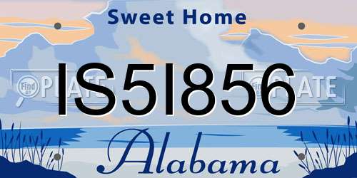 IS5I856 Alabama License Plate