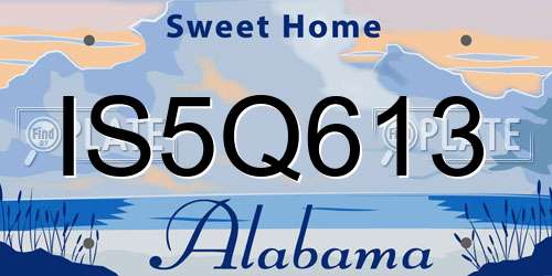 IS5Q613 Alabama License Plate
