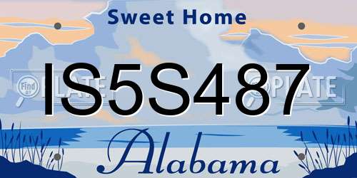 IS5S487 Alabama License Plate