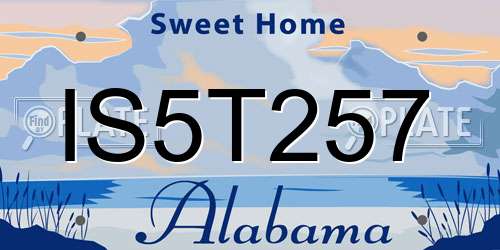 IS5T257 Alabama License Plate